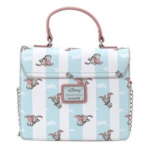 Loungefly Dumbo Blue and Pink Striped Top-Handle Satchel